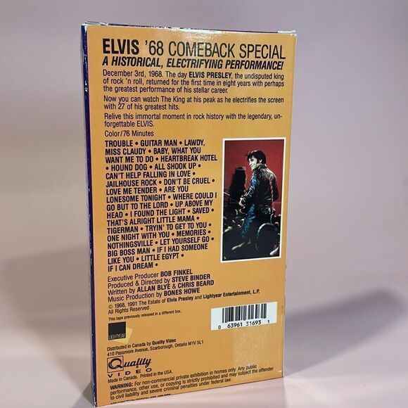 Lot of 3 Elvis Concert Specials on VHS: ‘68 Comeback Special, One Night With You - Picture 3 of 10